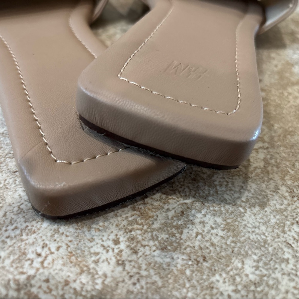 H&M Blush Tan Wide Strap Slide minimalist Sandals - Picture 3 of 5